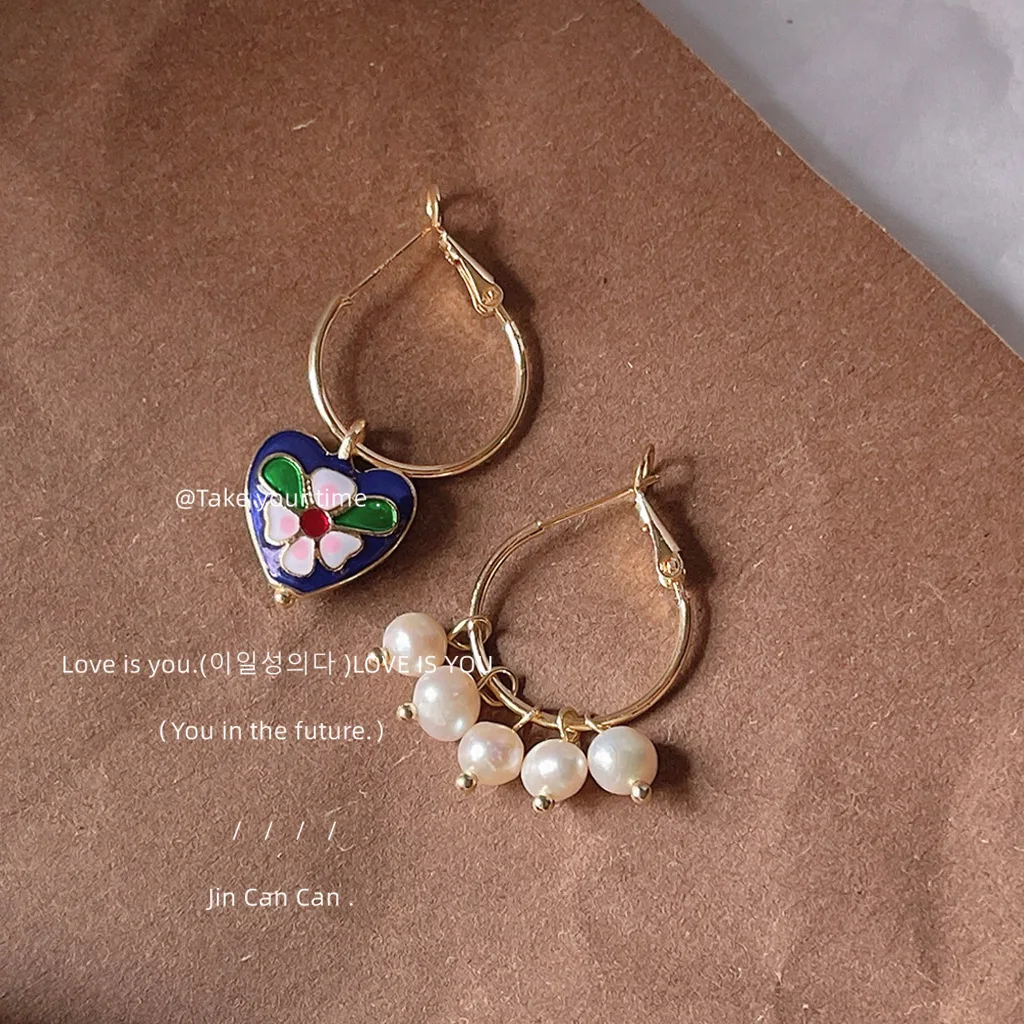 

Серьги-подвески в винтажном стиле из серебра 925 пробы с глянцевым покрытием 14 к, асимметричные серьги, новая пряжка для ушей с перегородчатой текстурой