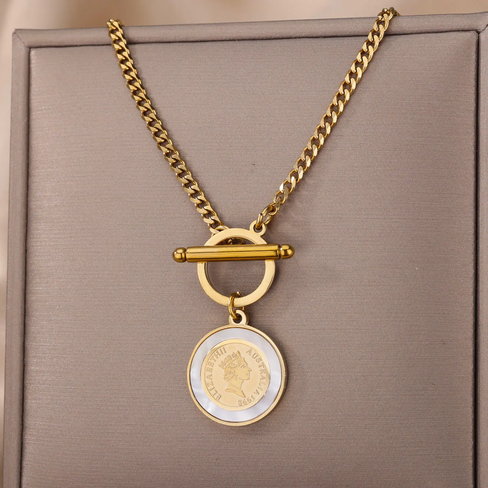 Ожерелье-чокер с мультизвенной цепью из нержавеющей стали с подвеской геометрической звезды и луны для женщин, свадебные аксессуары, дропшиппинг.