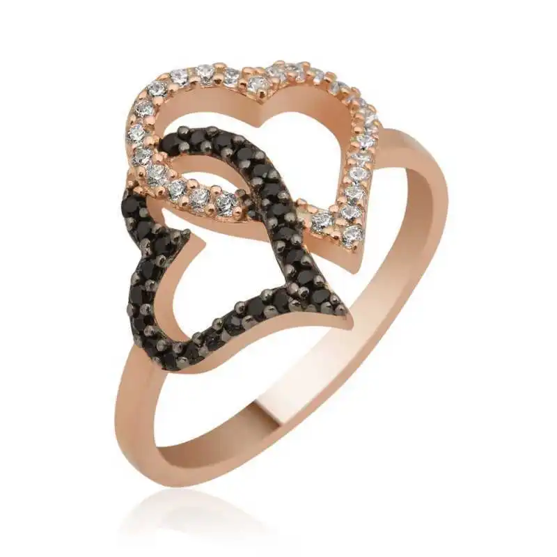 

Серебряное женское кольцо Silverlina с двумя сердечками