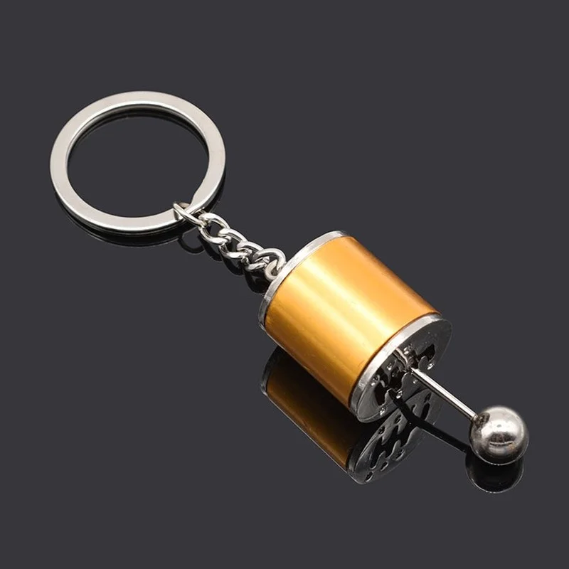 Car Speed Gearbox Gear Head Keychain Manual Transmission Lever Metal Key Ring Car Refitting Metal Pendant Creative Keychain