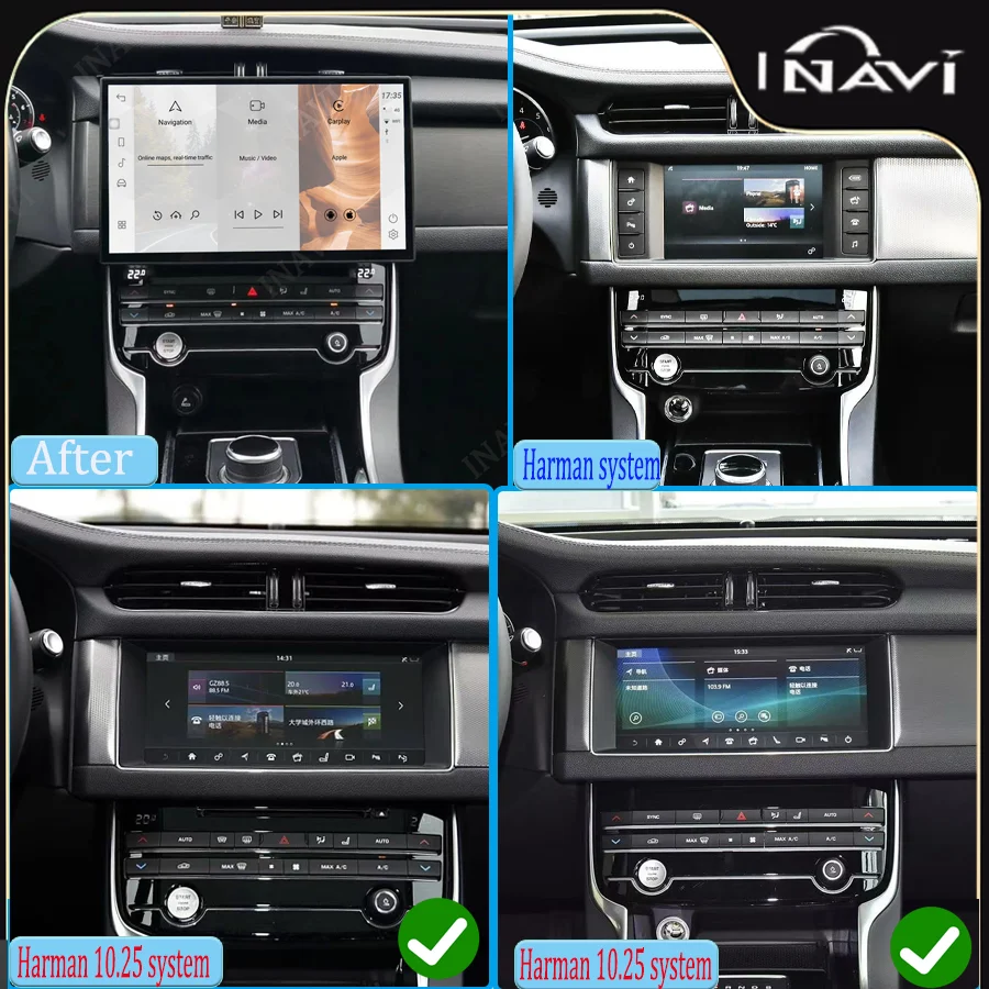 Фото 13,3 дюймовый Android 14 медиаплеер для 2016-2019 Jaguar XF/XFL/X260 Радио беспроводной Carplay и авто сохранить оригинальное меню автомобиля №3