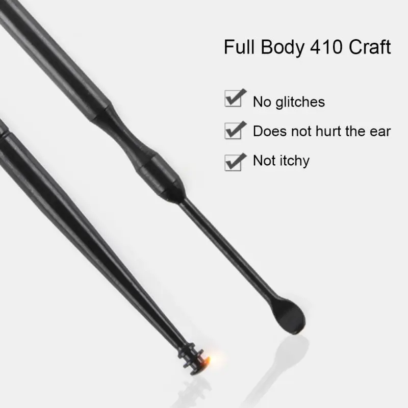

5/6Pcs/set Ear Wax Pickers Stainless Steel Earpick Wax Remover Piercing Kit Earwax Curette Spoon Care Ear Clean Tool Easy Carry