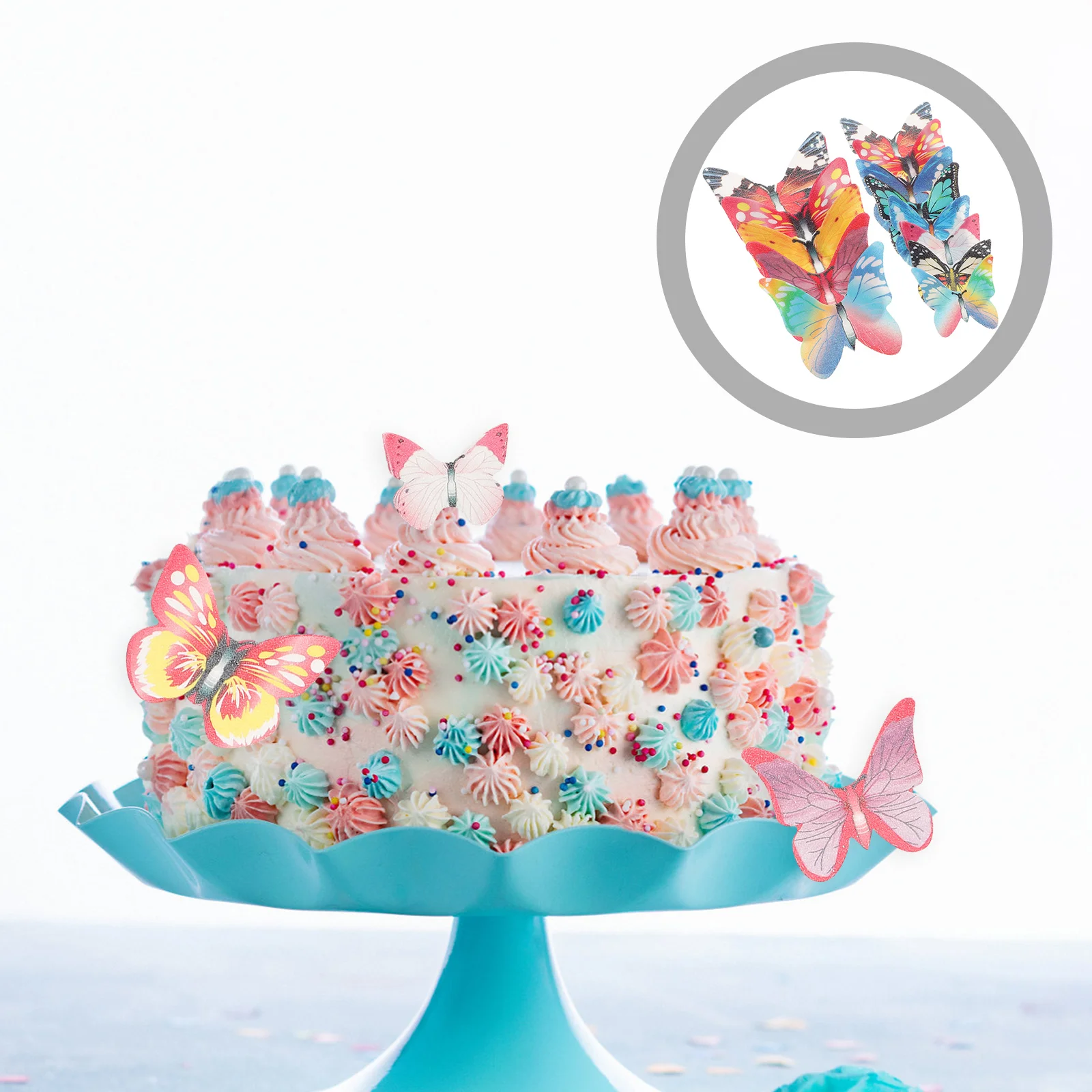 

Edible Cake Cupcake Butterflies Decorations Toppers Paperdecoratingtopper Picks Flowers Wafer Rice Birthday Decoration Ornament
