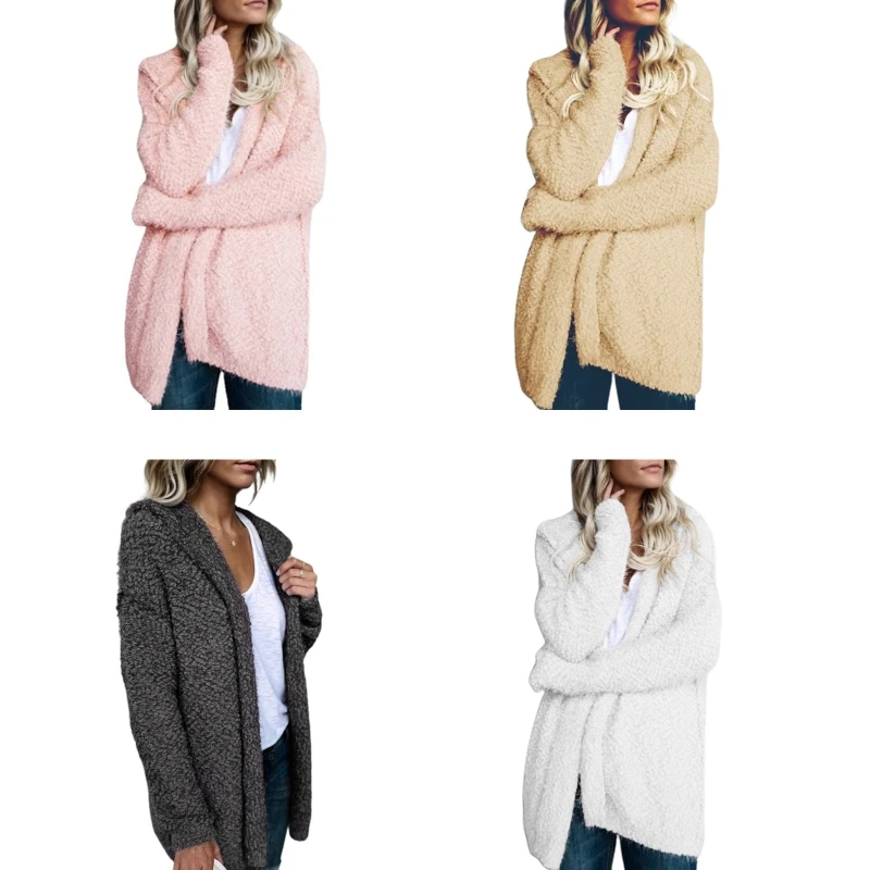 

M2EA Women Thermal Wrap Hooded Cardigan Fashion Casual Thick Sweater Outerwear Coat