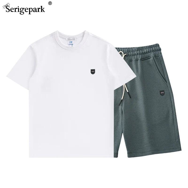 Mens Sets Casual Sport Classical Sweat Short With T Shirt Knitting Material Man Tracksuit Park Luxury With Badge Pink Bow Unisex