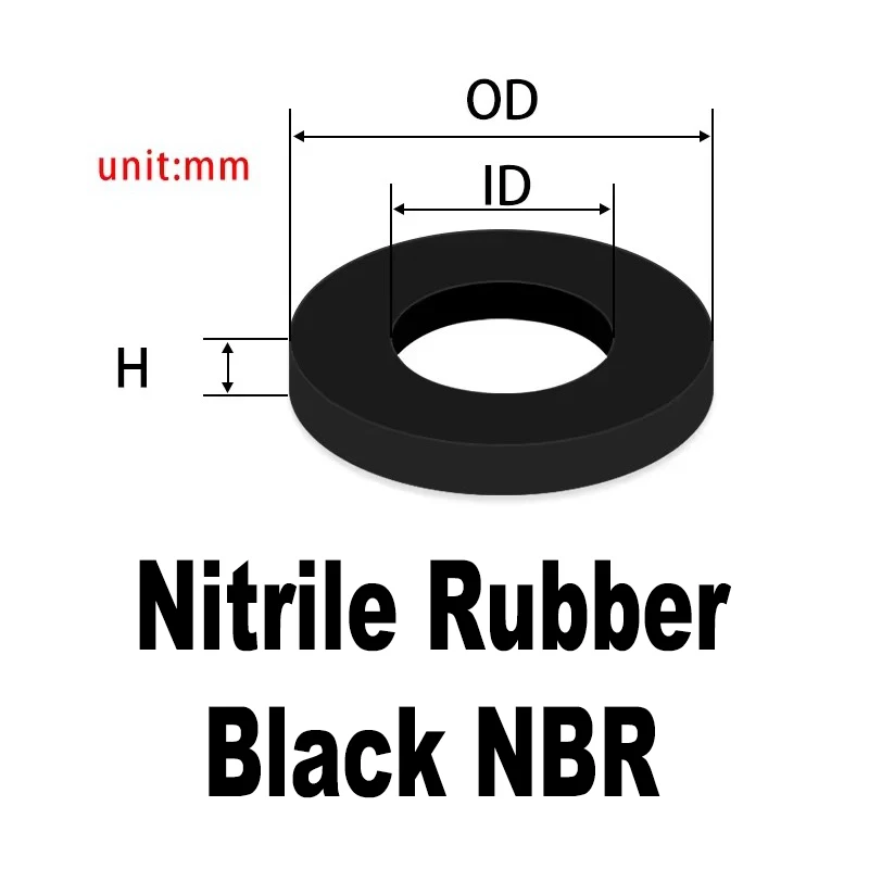 

YONGXU Плоские шайбы прокладки NBR VMQ FKM EPDM 30 шт