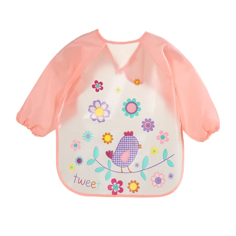 Cute Baby Bibs Waterproof Long Sleeve Apron Children Feeding Smock Bib Burp Clothes Soft Eat Toddler Baberos Bavoir Clothing | Детская