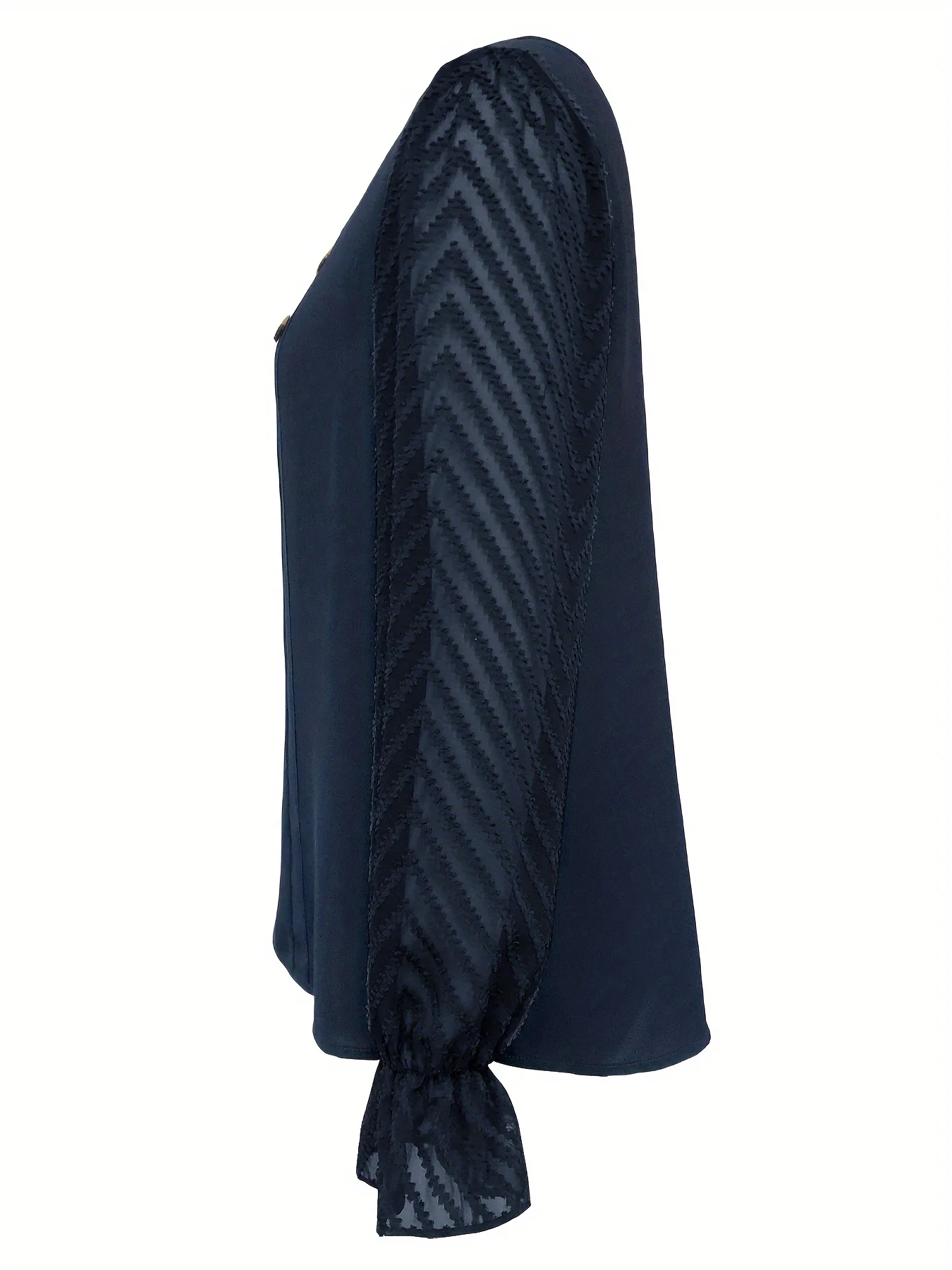 Элегантная Однотонная Женская Блузка Повседневный Топ С V-образным Вырезом И