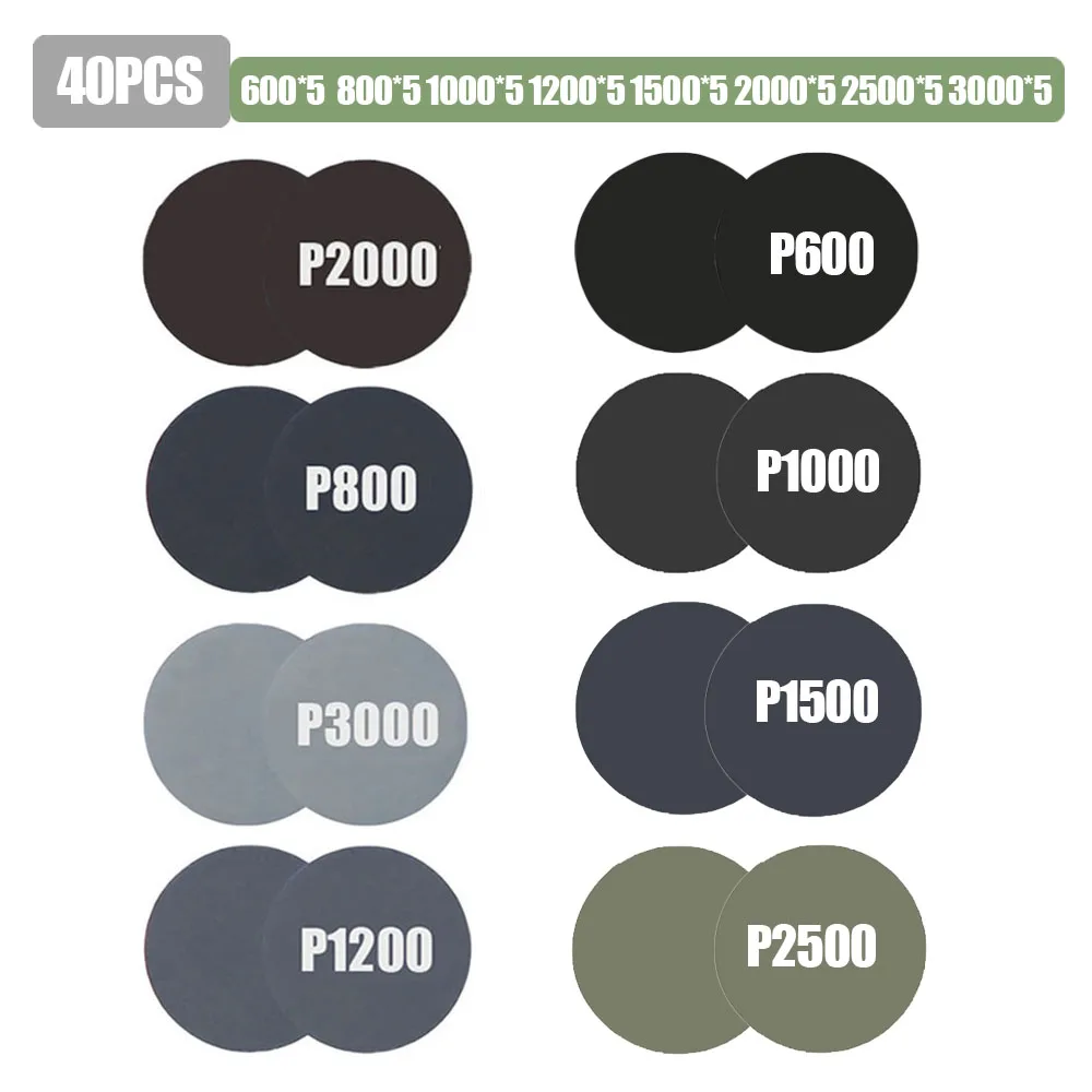 

75 мм шлифовальные диски, влажная/сухая наждачная бумага, зернистость 800, 1000, 2000, 3000, круглая подушечка, наждачная бумага, полировка древесины, шлифовальный лист, абразивный инструмент