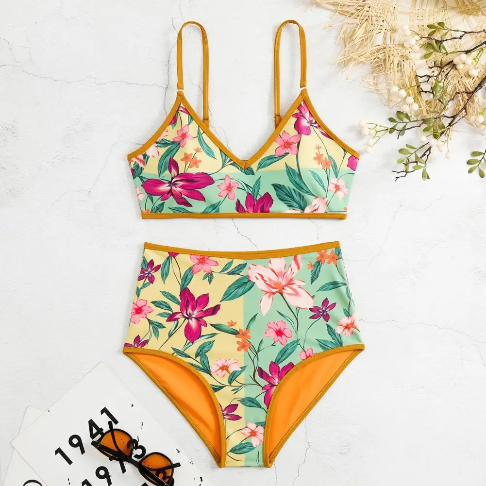 

Женский комплект бикини с высокой талией и регулируемыми лямками