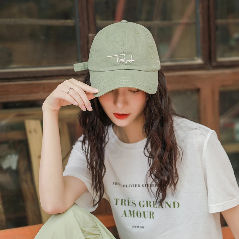 New Matcha Green Girl Baseball Cap Japanese KoreanFashion Casual Letter Embroidery Snapback Hat Women Summer Outdoor Sun Caps
