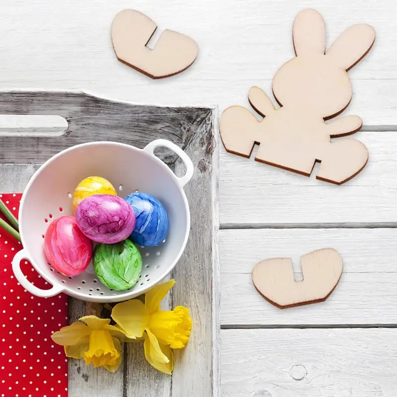 

PCs Easter Bunny Ornaments Piece Cute 3D DIY Innovative Wooden Rabbit Papercut Craft Bunny Easter Decoration For Home