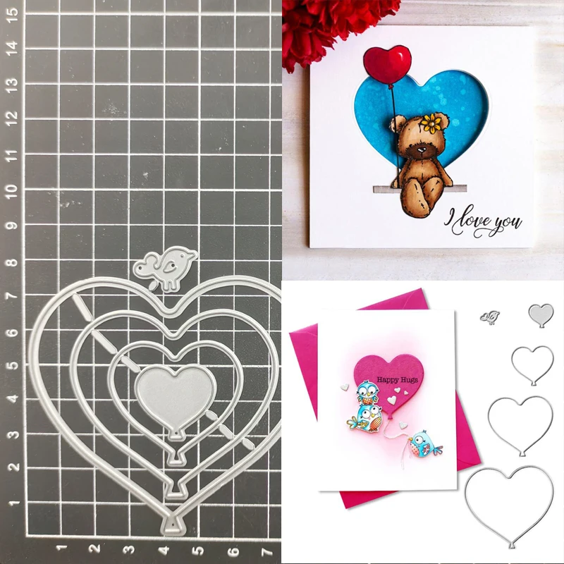 

Love Heart Shapes Metal Cutting Dies Stencil Scrapbook Diy Album Stamp Paper Card Embossing Decor Craft Knife Mould