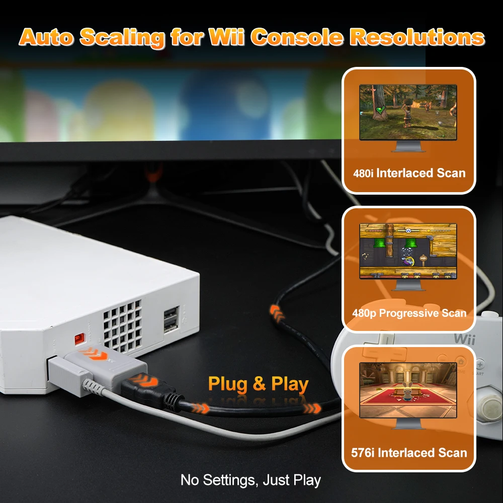 Фото Мини-видео аудиоадаптер Bitfunx, преобразователь YPBPR в HDMI для игровой консоли PAL NTSC Wii Plug and Play №4