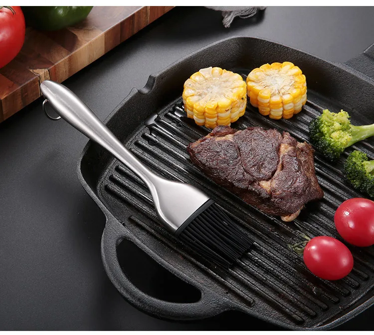 

1 Pcs Oil Brushes Stainless Steel Silicone Kitchen BBQ Grilling Baking Cooking Brushes Barbecue Cooking Tools Kitchen Gadgets