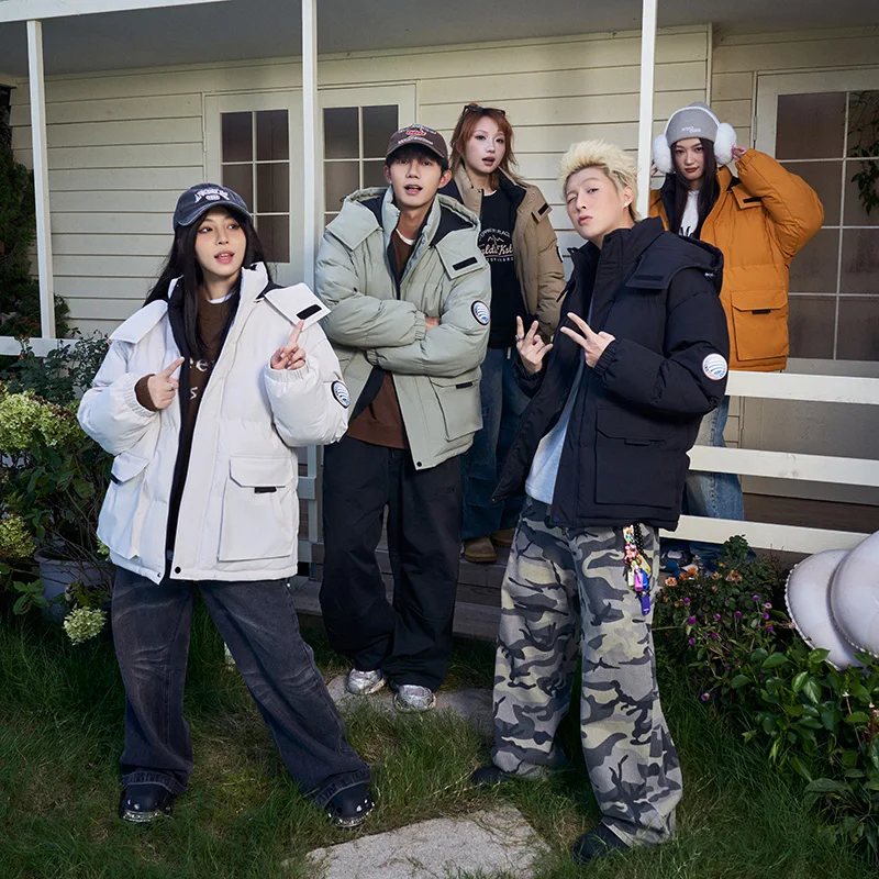 2024 мужская зимняя куртка модная уличная утолщенная теплая съемная парка с