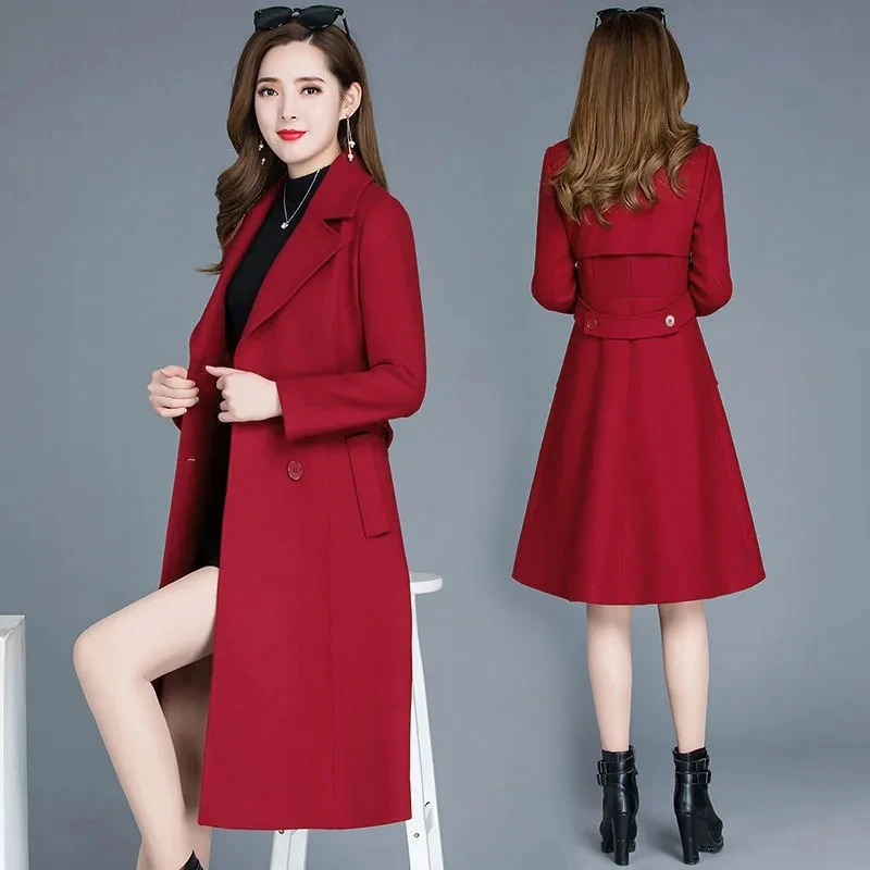 

Woolen Coat Womens 2022 Autumn and Winter New Fashion All-match Custom Wool Jacket Women Large Size Thick Warm Long Outerwear
