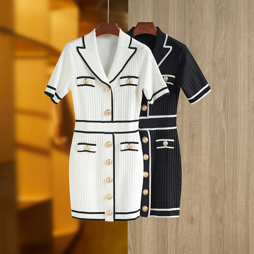 Женское платье-мини на пуговицах трикотажное платье из вискозы с отложным