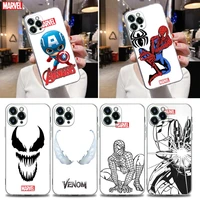 clear phone case for apple iphone 13 12 11 mini pro max xs x xr 7 8 6s plus se 2020 soft cover marvel heros logo captain america
