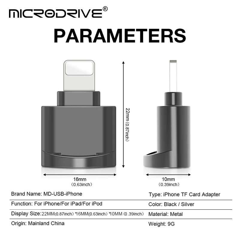 Супер мини USB флеш-накопитель 16-256 ГБ флешка SD кардридер для телефона 6Plus/7/7Plus/8/11/X