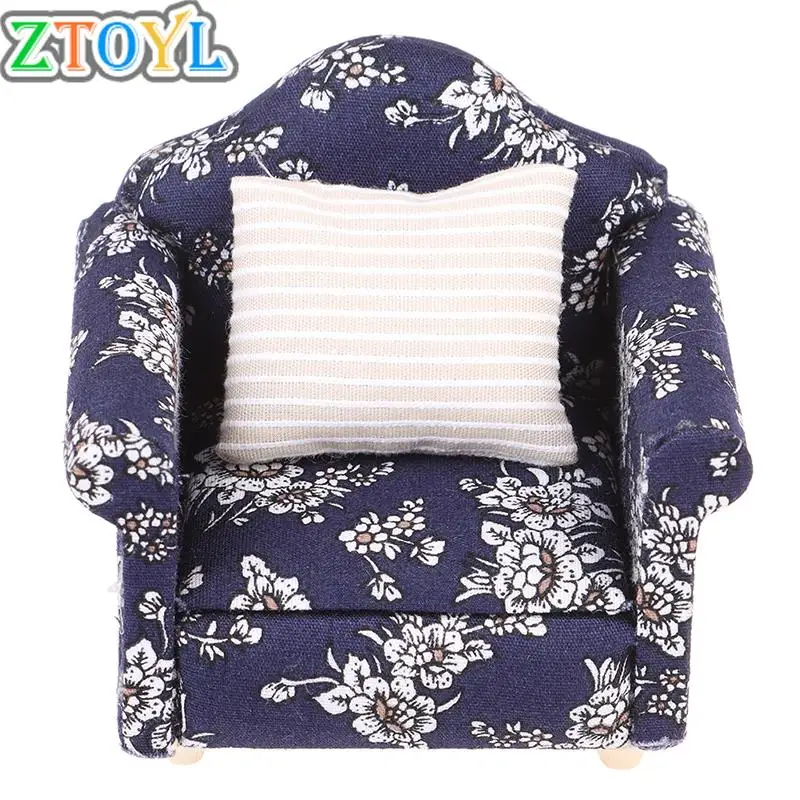 

Dollhouse Miniature 1:12 Living Room Dolls Furniture Sofa Couch with Pillow