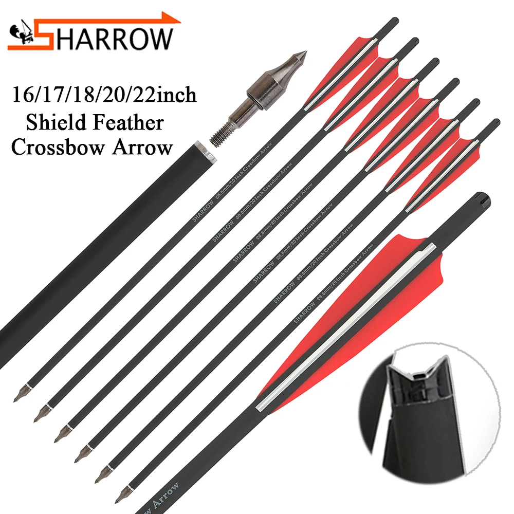 Bolts 16/17/18/20/22" Archery Od 8.8mm Crossbow Arrow Rubber