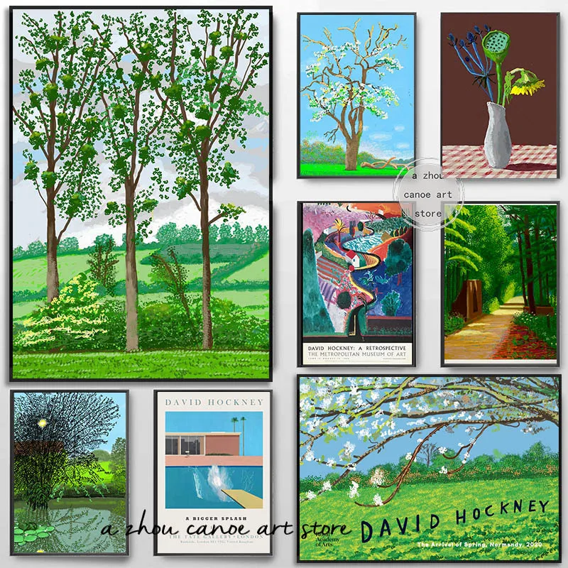 Винтажное изображение Давида хокни прибытие весны Подсолнух пейзаж