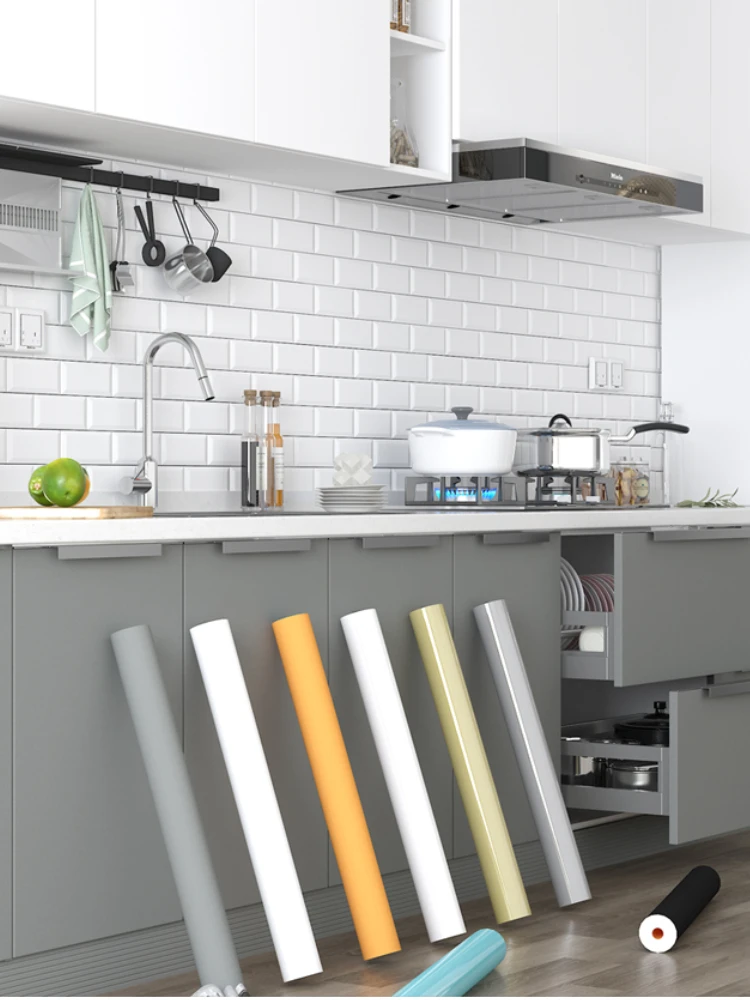 

Kitchen Furniture Stickers Waterproof Oil Proof Vinyl Self Adhesive Cabinets Wall Stickers Wardrobe Vinilo Adhesivo Home Decor 6