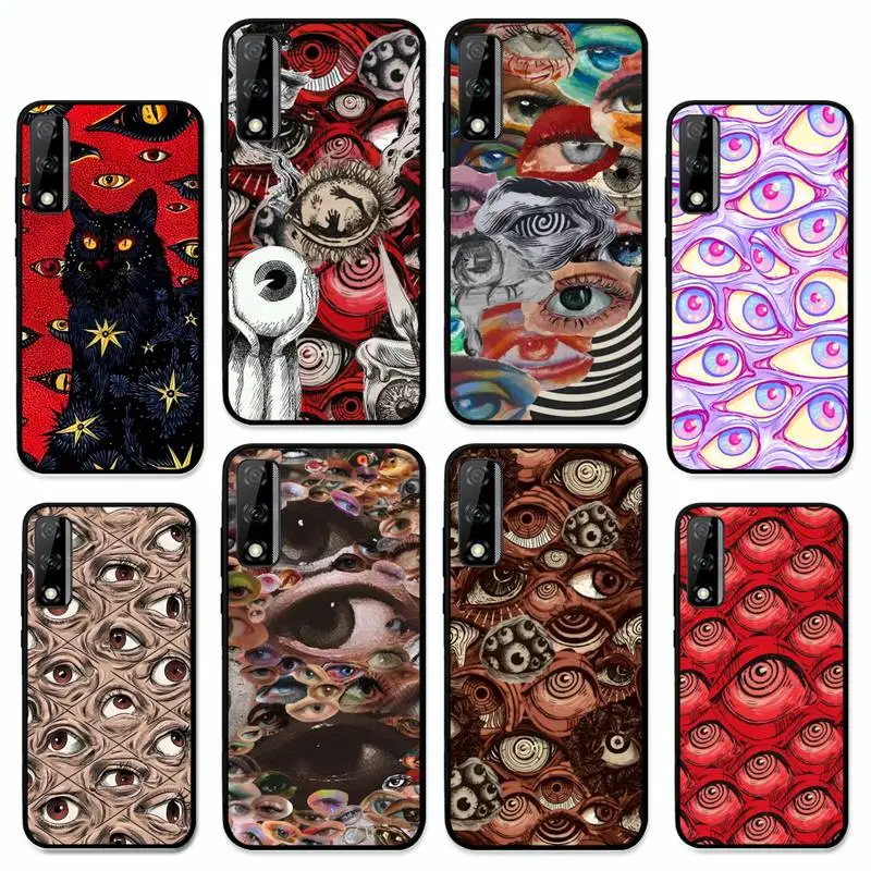 

Scary Face Eyes Phone Case for Huawei Y 6 9 7 5 8s prime 2019 2018 enjoy 7 plus