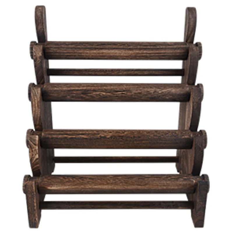 4-layer Jewelry Display Stand Wood Antique Necklace Retail Storage Rack Wristwatch Placing Bracelet Frame Store Home Product