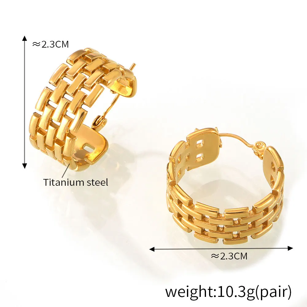 F.I.N.S модные стильные ретро позолоченные серьги-кольца из нержавеющей стали