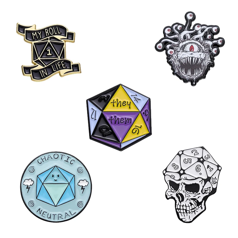 Эмалированные значки в виде игральных костей приключения реквизит для игры