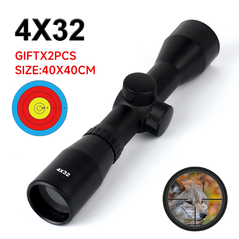 

Hunting Optics 4x32 Airsoft Optical Rifle Scope Sight with 11mm/20mm Rail Mount Telescope Binoculars Rifle Telescope Airsoft