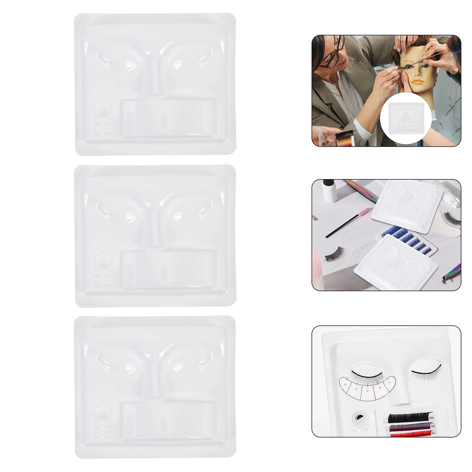 

Eyelash Models Practice Grafting Face Eyelids Holder Mannequin Eyelashes Tray Plate Trays Lash Forsalon Model Tools Making