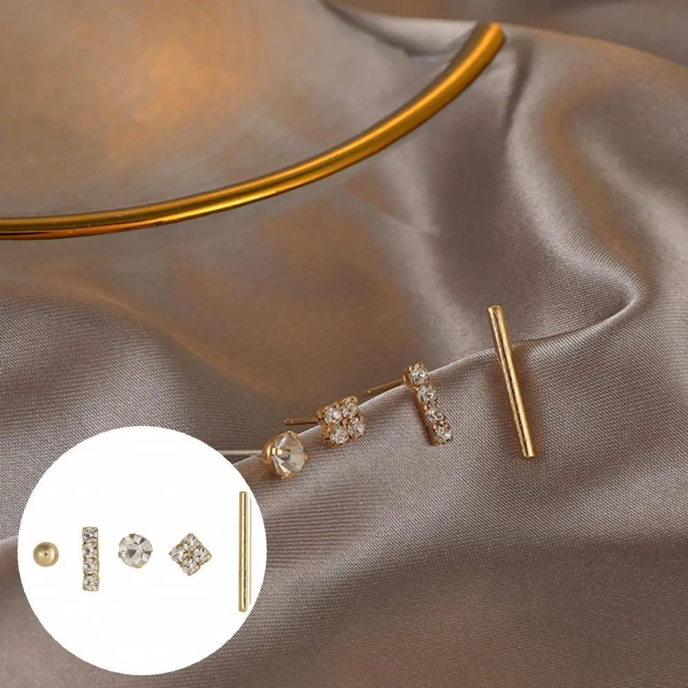 

Simple Ear Stud Mini Decorative Stylish Rhinestone Ear Stud Female Ear Stud Ear Stud 5Pcs/1 Set
