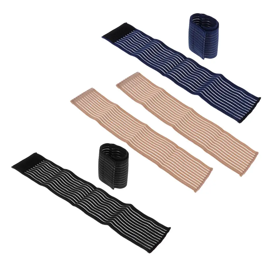

3 Pairs Portable Wrist Elbow Knee Wraps Elastic Wristband Straps Brace