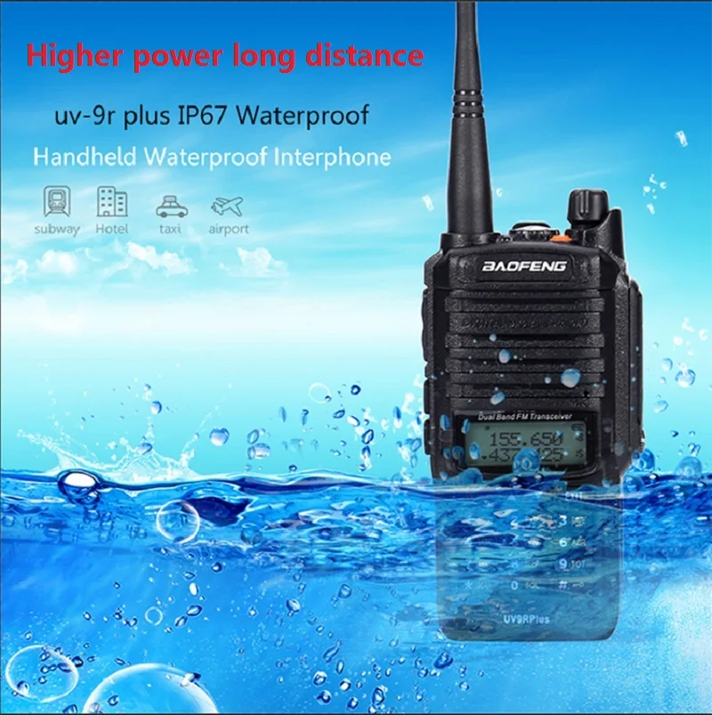 Высококачественная Водонепроницаемая рация Baofeng UV-9R plus 10 Вт ham radio cb comunicador baofeng uv 9r