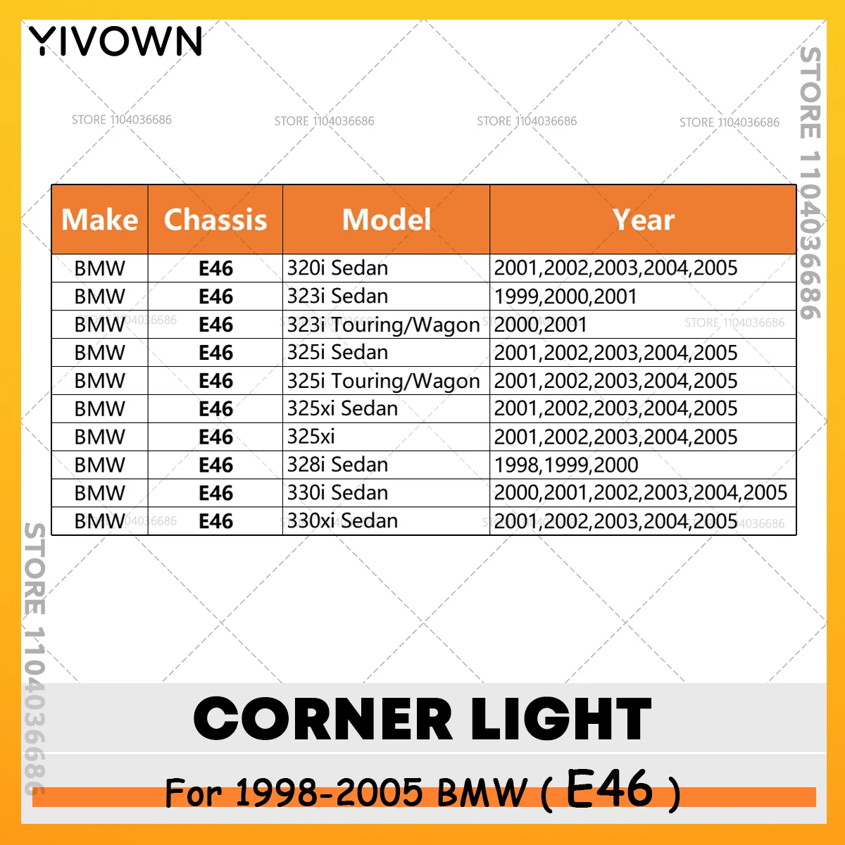 Фото Для BMW 320i 323i 325i 325xi 328i 330i 330xi (E46) 1998-2005 гг. Угловые указатели поворота (без лампы) 63136902765 63136902766 №2