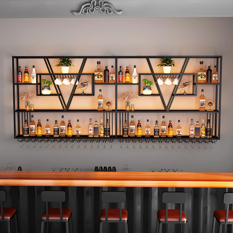 Полки для демонстрации ликера винный шкаф металлический подвесной клуба бара