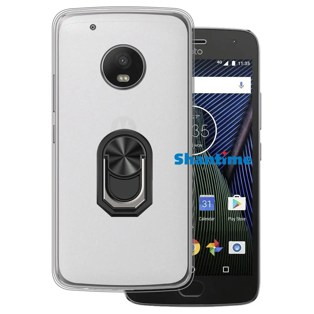 Роскошный противоударный чехол с кольцом-держателем для Motorola Moto G5 Plus мягкий