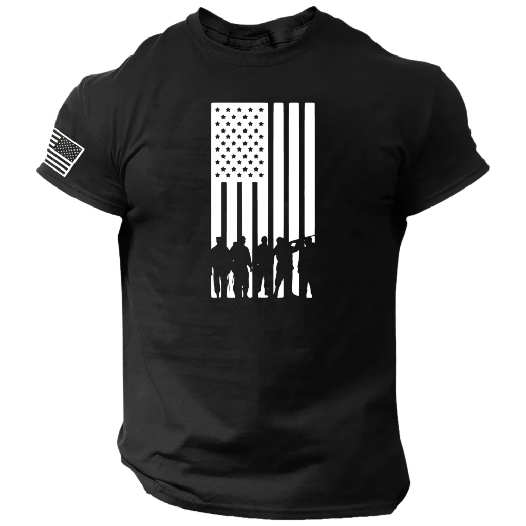 Gym American Flag Tee Men's T-shirt 3d Print USA Flag T Shirt Oversized Casual Short-sleeved Summer Sportswear Men Clothing Tops images - 6
