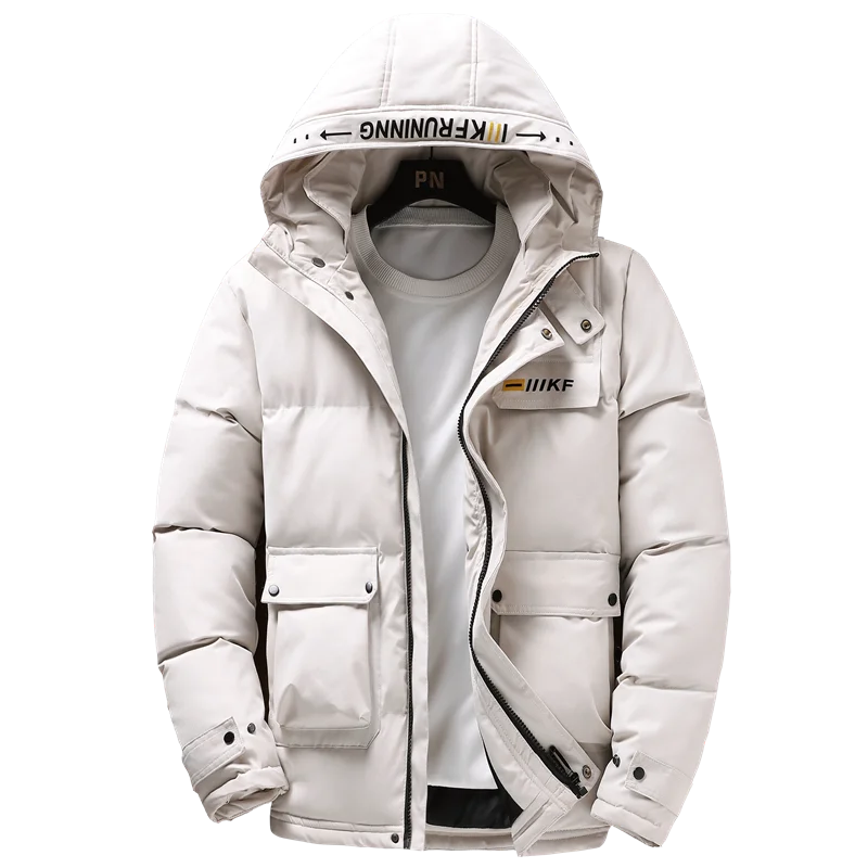 Men Winter 2022 New Thickened Tide Brand Cotton-padded Jacket Youth Winter Coat Hooded Down Cotton Jacket Men