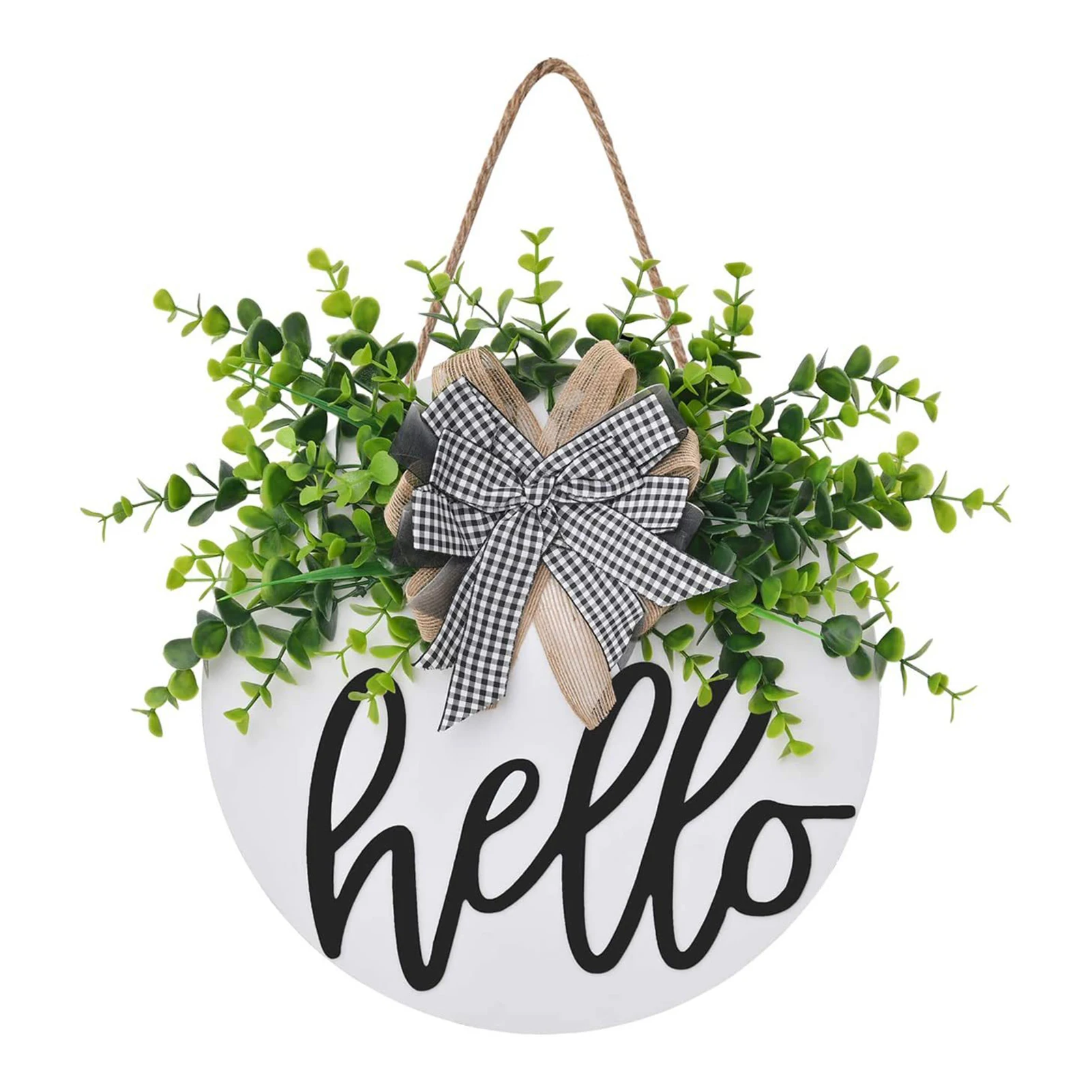 

Wooden Front Door Sign Interchangeable Welcome Sign Front Door Decors Wood Farmhouse-Style Porch Decor For Shop Room Door Wall