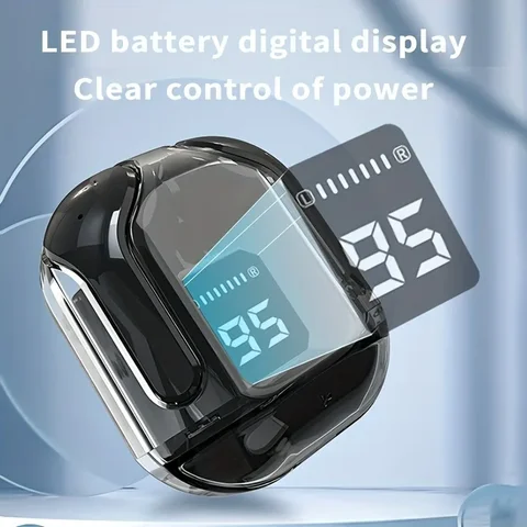 Оригинальные беспроводные Bluetooth-наушники T2, прозрачные наушники HI-FI, светодиодные наушники с цифровым дисплеем и стереозвуком