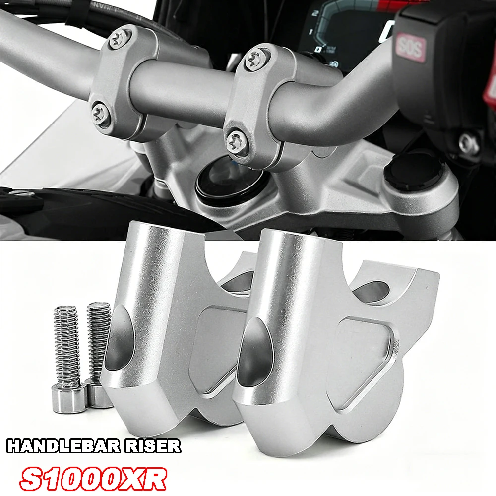 Фото Комплекты подъемников руля для мотоциклов BMW R1250GS, R1250RT, S1000XR, R1200RT: алюминиевые подъемники, приподнимающие и отдаляющие руль назад. №1