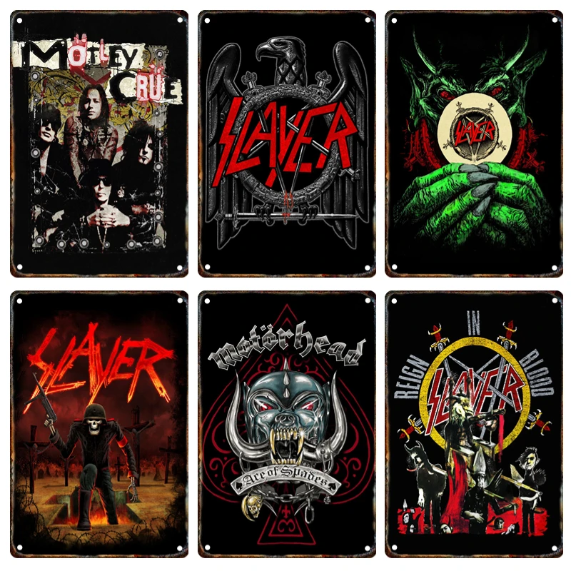 Classic Heavy Metal Rock Band Poster Signage Tin Painting Retro Plaque Bar Club Movie Theater Modern Wall Art Decor Mural
