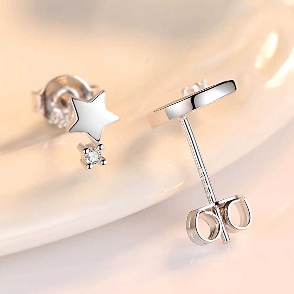 Temperament Female Personality Simple Electroplated Silver Versatile Jewelry Earings for Women Stud Earrings