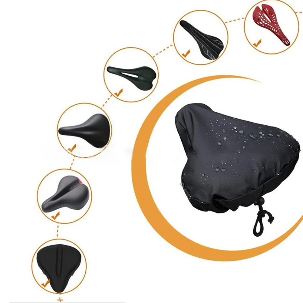 

Bicycle Bike Seat Cover Rain Cover Waterproof Elastic Protective With Drawstring Bike Saddle Cushion Dust Cover Frost Protection