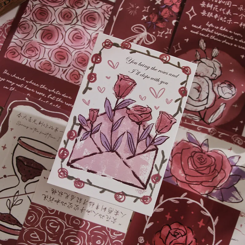 

30 Sheets/Set Romantic Tour Series Postcard DIY Rose Tulip illustration Greeting Message Cards Birthday Gift Card