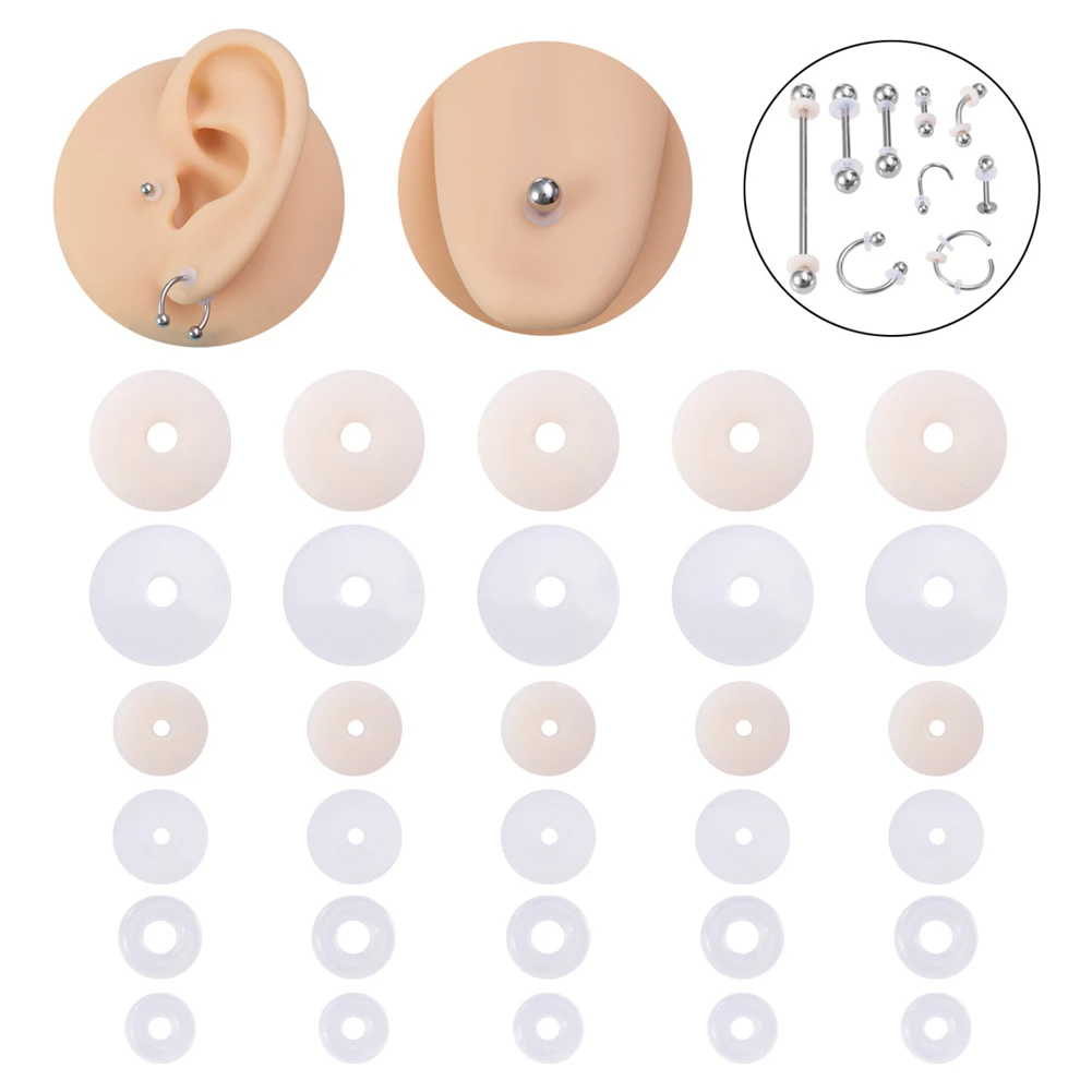 

10pc Silicone Piercing Healing Discs Flexible Anti Hyperplasia for Fixed the Earrings Nose Lip Body Piercing Jewelry Soft Gasket